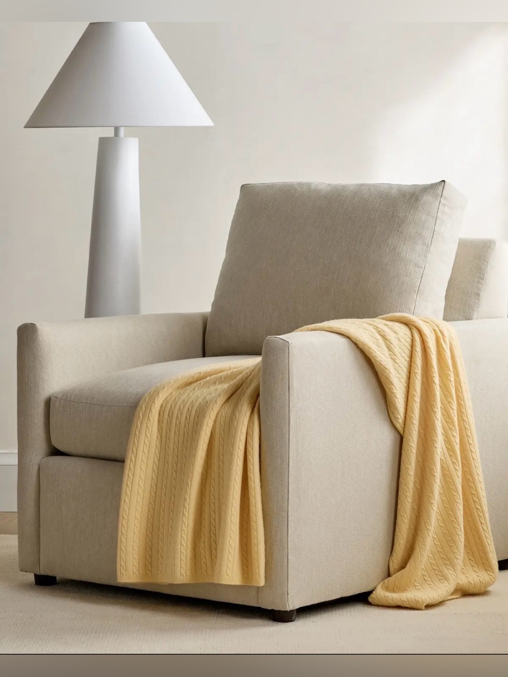 Quince Cable Knit Mongolian Cashmere Throw 50 x 70 NWT